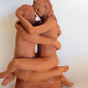 Sculpture titled "Pour la vie" by Mabé, Original Artwork, Terra cotta