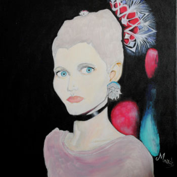 Painting titled "La Femme au cristal" by Macha Moussa, Original Artwork, Acrylic