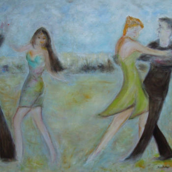 Schilderij getiteld "Bal Champêtre" door Maclade, Origineel Kunstwerk, Olie