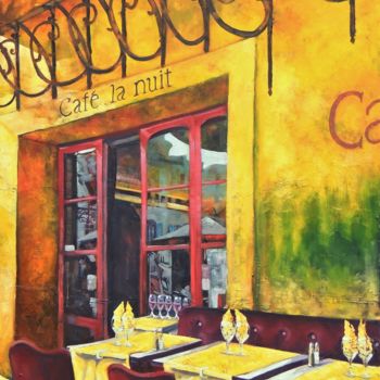 Pintura titulada "Cafe la nuit" por Mac, Obra de arte original, Oleo