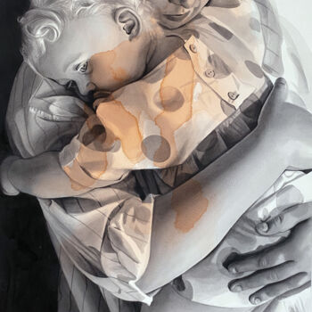 「Maternité 9」というタイトルの絵画 Madeline Berger (MadB)によって, オリジナルのアートワーク, 水彩画