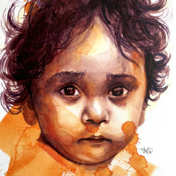 Painting titled "Nora" by Madeline Berger (MadB), Original Artwork, Watercolor