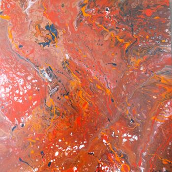 Painting titled "Magma" by Mado, Original Artwork, Acrylic Mounted on Wood Stretcher frame