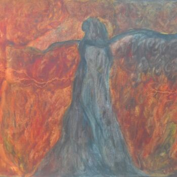 Malerei mit dem Titel "Rain Goddess - Danc…" von Mariska Ma Veepilaikaliyamma, Original-Kunstwerk, Pigmente