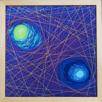 Art textile intitulée "Planets" par Magdalena Kulawik, Œuvre d'art originale, String Art