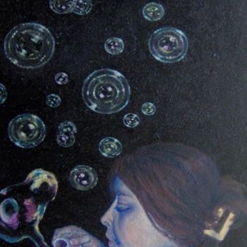 Peinture intitulée "Come bolle di sapone" par Magda Carella, Œuvre d'art originale, Huile