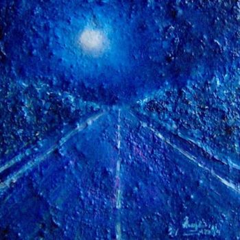 Pintura intitulada "Amica luna" por Magda Carella, Obras de arte originais, Óleo