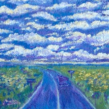 Pittura intitolato "Nuvole in viaggio" da Magda Carella, Opera d'arte originale, Olio