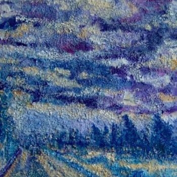 Pintura intitulada "La strada e le nubi" por Magda Carella, Obras de arte originais, Óleo
