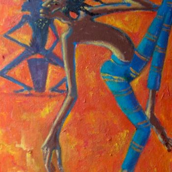 Картина под названием "Suoni d'Africa" - Magda Carella, Подлинное произведение искусства, Масло
