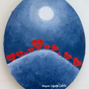Pintura intitulada "E i cuori stanno a…" por Magda Carella, Obras de arte originais, Óleo