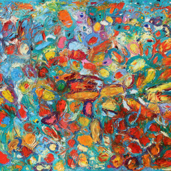 Pintura intitulada "Abstract textured p…" por Magdalena Walulik, Obras de arte originais, Óleo