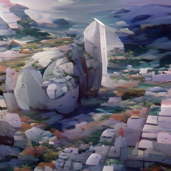 Arte digitale intitolato "marble stones 2" da Mahesh Tolani, Opera d'arte originale, Fotomontaggio