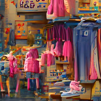 Grafika cyfrowa / sztuka generowana cyfrowo zatytułowany „KIDS GARMENTS SHOP 4” autorstwa Mahesh Tolani, Oryginalna praca, 2…