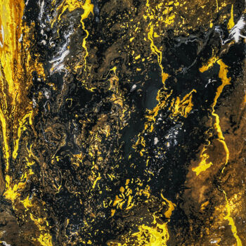 Malerei mit dem Titel "Golden Bohemian I" von Mahfuzur Rahman, Original-Kunstwerk, Acryl