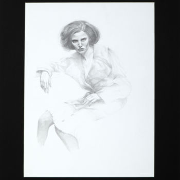 Dessin intitulée "Взгляд" par Tatiana Maiorova, Œuvre d'art originale, Graphite Monté sur Carton