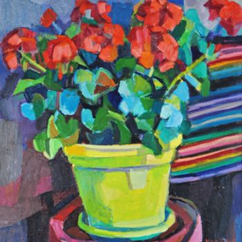 "Geraniums" başlıklı Tablo Maja Djokic Mihajlovic tarafından, Orijinal sanat, Petrol