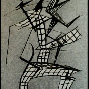 Desenho intitulada "Dad Tower" por Michel Maquaire, Obras de arte originais, Tinta