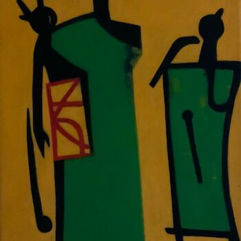 Pintura titulada "Palabre" por Michel Maquaire, Obra de arte original, Oleo