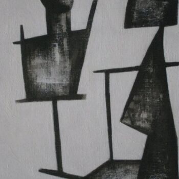 Картина под названием "Maître et Disciple" - Michel Maquaire, Подлинное произведение искусства, Масло