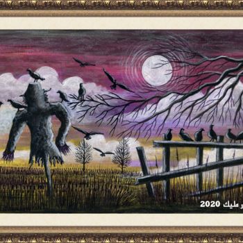 Картина под названием "The scarecrow" - Malik Bennouar, Подлинное произведение искусства, Акрил