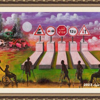 Pintura titulada "Road terrorism" por Malik Bennouar, Obra de arte original, Acrílico