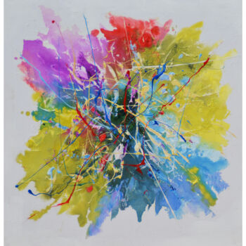 Pintura intitulada "Color Spill" por Malinga Kumarasinghe, Obras de arte originais, Acrílico Montado em Armação em madeira