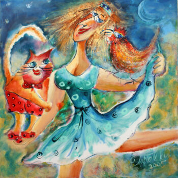 Pittura intitolato "Dancing Fairy Print" da Malka Tsentsiper, Opera d'arte originale, Stampa digitale Montato su Telaio per…