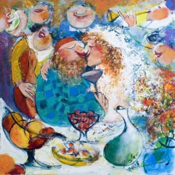 Peinture intitulée "The Wedding Swirl" par Malka Tsentsiper, Œuvre d'art originale