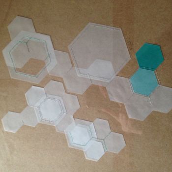 Rzeźba zatytułowany „MOLECULE /3” autorstwa Maluce, Oryginalna praca, Papier Zamontowany na Karton