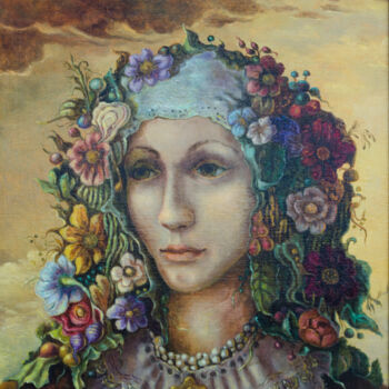 Pintura intitulada "Woman portrait" por Mandy Sand, Obras de arte originais, Óleo