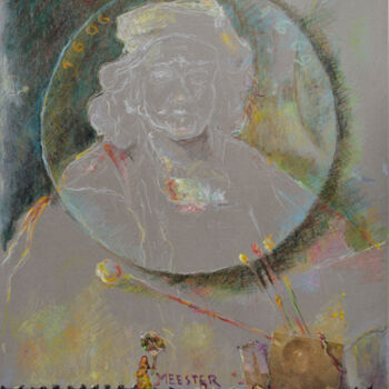 Collages titled "Rembrandt  Meester" by Mandy Sand, Original Artwork, Paper