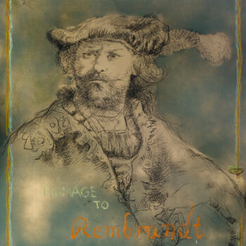 图画 标题为“Homage to Rembrandt” 由Mandy Sand, 原创艺术品, 粉彩