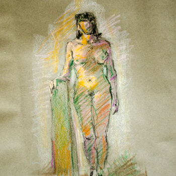 "Standing Nude" başlıklı Resim Mandy Sand tarafından, Orijinal sanat, Mürekkep
