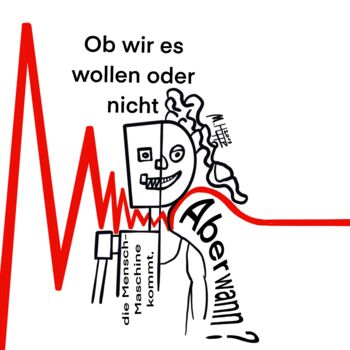 Arts numériques intitulée "Mensch-Maschine" par Manfred Hoppe, Œuvre d'art originale, Travail numérique 2D