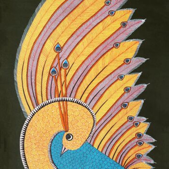 Painting titled "Gond Painting  ( Tr…" by Manoj Kumar Tekam, Original Artwork, Acrylic