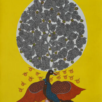 Pintura intitulada "Gond Painting  ( Tr…" por Manoj Kumar Tekam, Obras de arte originais, Acrílico