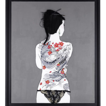 "Femme tatouée" başlıklı Tablo Valerie Laubie tarafından, Orijinal sanat, Kolaj