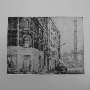 Printmaking titled "Alfortville, dernie…" by Manuel Leonardi, Original Artwork