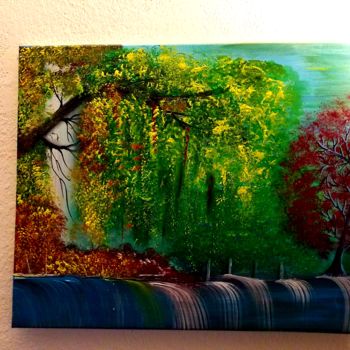 Malerei mit dem Titel "Ma forêt magique" von Florence Castelli  Flofloyd, Original-Kunstwerk, Acryl