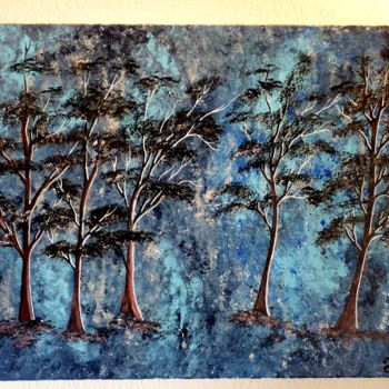 Картина под названием "Ma forêt" - Florence Castelli  Flofloyd, Подлинное произведение искусства, Акрил