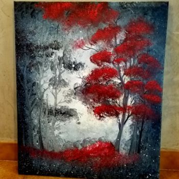 Peinture intitulée "La forêt que j aime…" par Florence Castelli  Flofloyd, Œuvre d'art originale, Acrylique