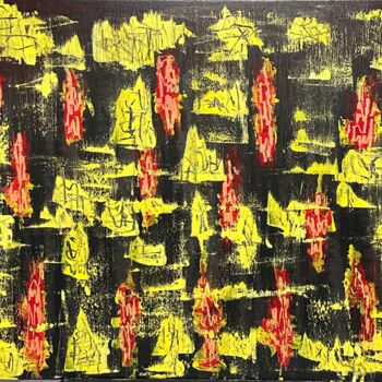 Schilderij getiteld "Prayer of Candles" door Marat Teloyan, Origineel Kunstwerk, Acryl