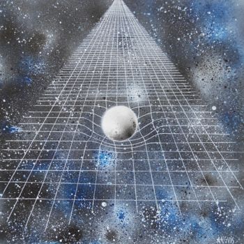 Painting titled "Concept Espace" by Anguis, Original Artwork, Oil