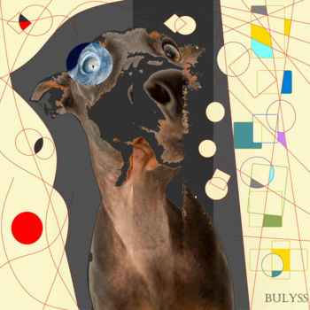 Digitale Kunst getiteld "Doberman" door Marc Bulyss, Origineel Kunstwerk, Digitaal Schilderwerk