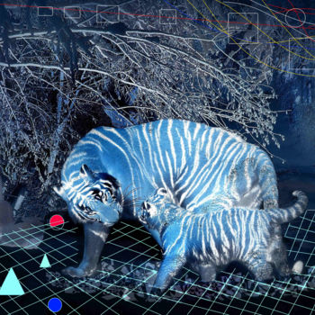 Digitale Kunst getiteld "Sibéria Tiger" door Marc Bulyss, Origineel Kunstwerk, Digitaal Schilderwerk
