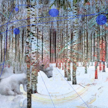 Arte digital titulada "Bear tree" por Marc Bulyss, Obra de arte original, Pintura Digital