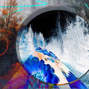 Digitale Kunst getiteld "Fours Saisons" door Marc Bulyss, Origineel Kunstwerk, Digitaal Schilderwerk