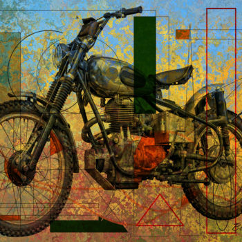 Artes digitais intitulada "Rider Road" por Marc Bulyss, Obras de arte originais, Pintura digital