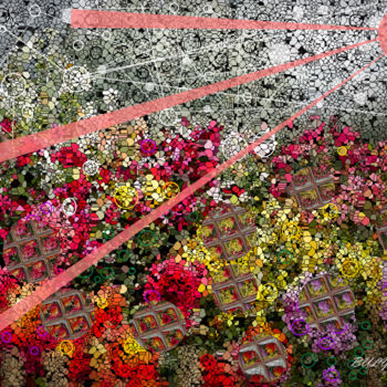 Digital Arts titled "Flowers Garden" by Marc Bulyss, Original Artwork, Digital Painting